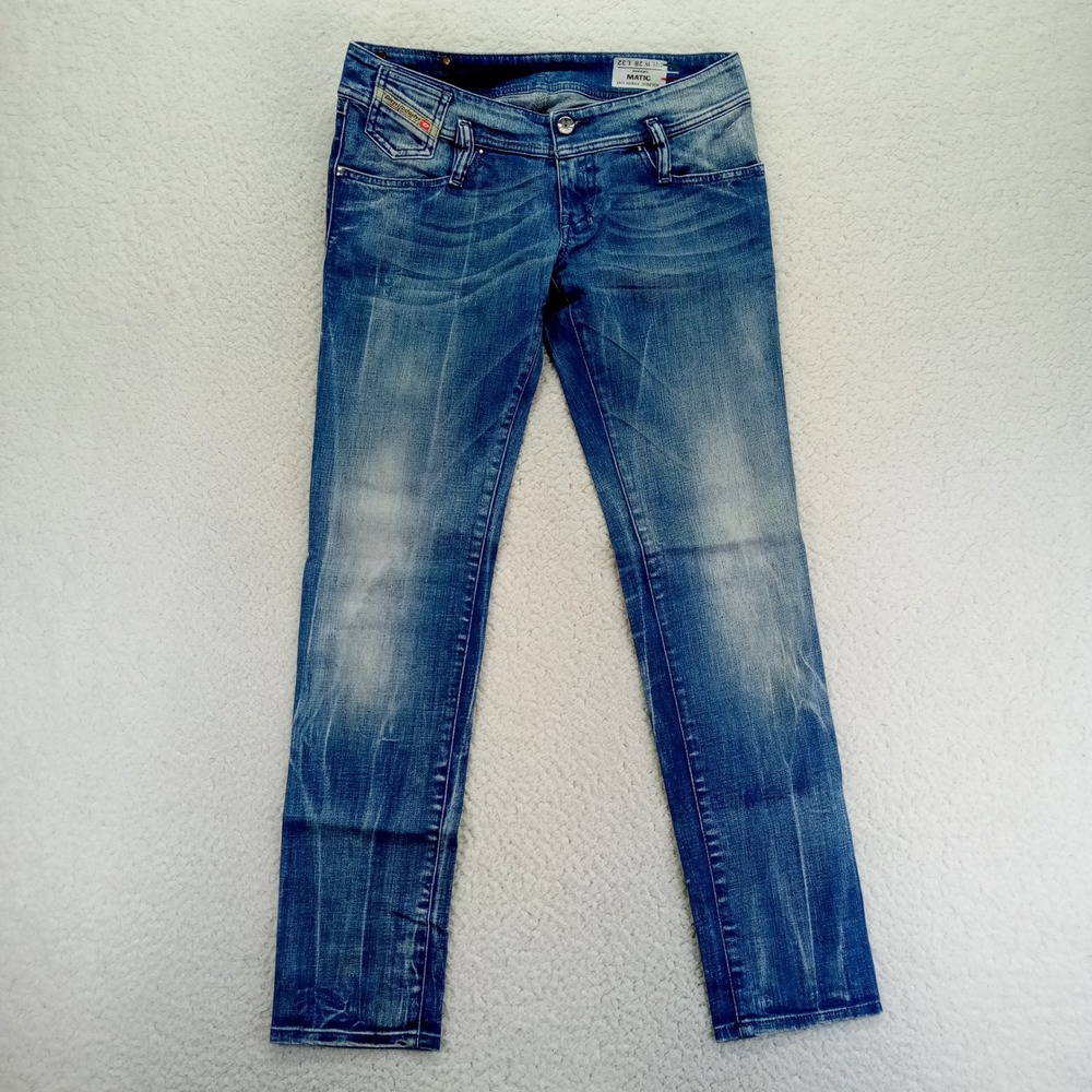 Diesel Matic 008N4 Stretch Low Rise Slim Straight Jeans Blue Wash Size 28x32
